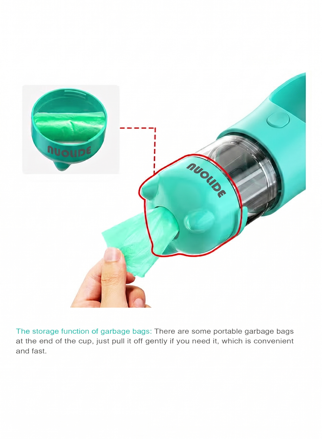 NUOLIDE 4-in-1 Portable Dog Water Bottle