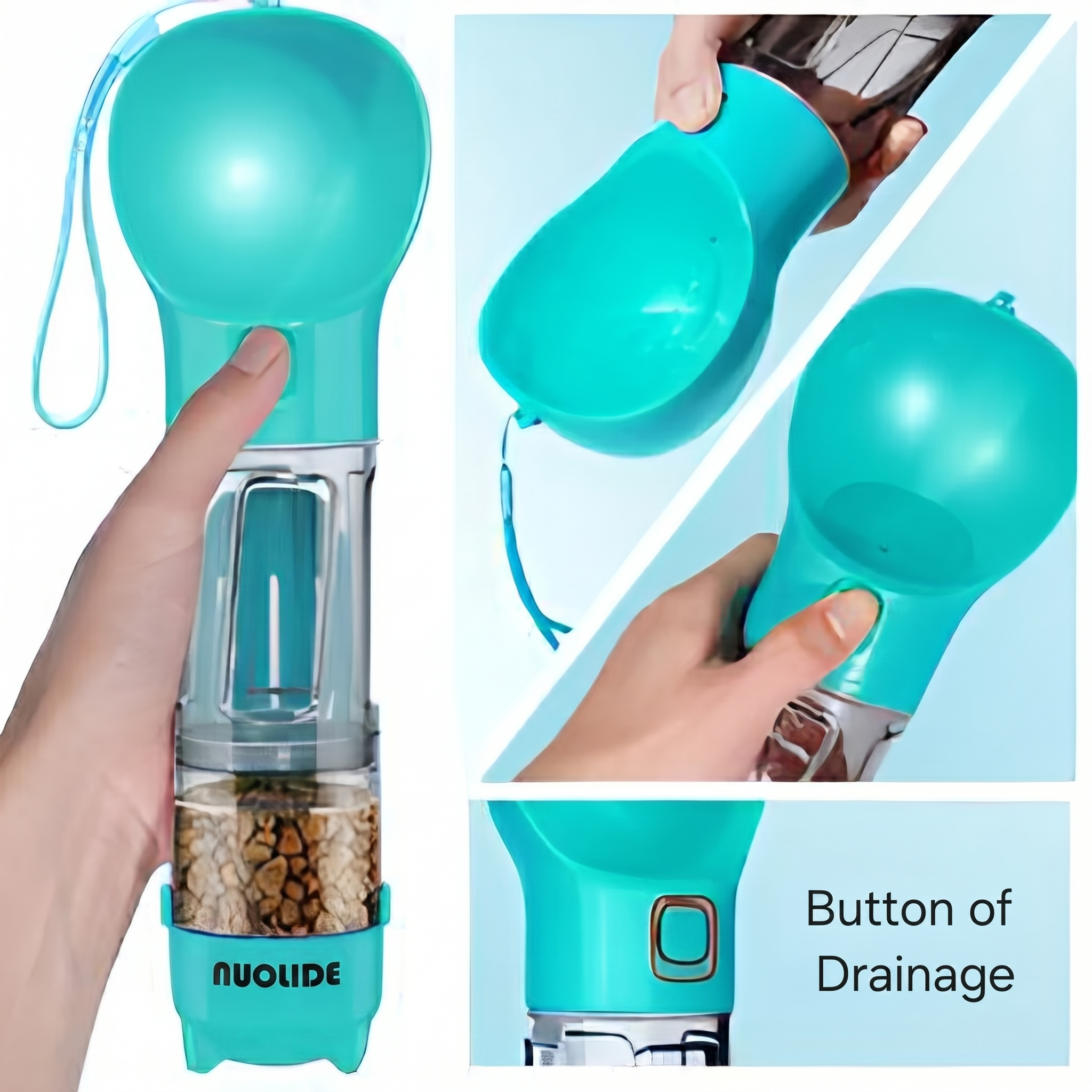 NUOLIDE 4-in-1 Portable Dog Water Bottle